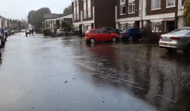 Elm Road in flood